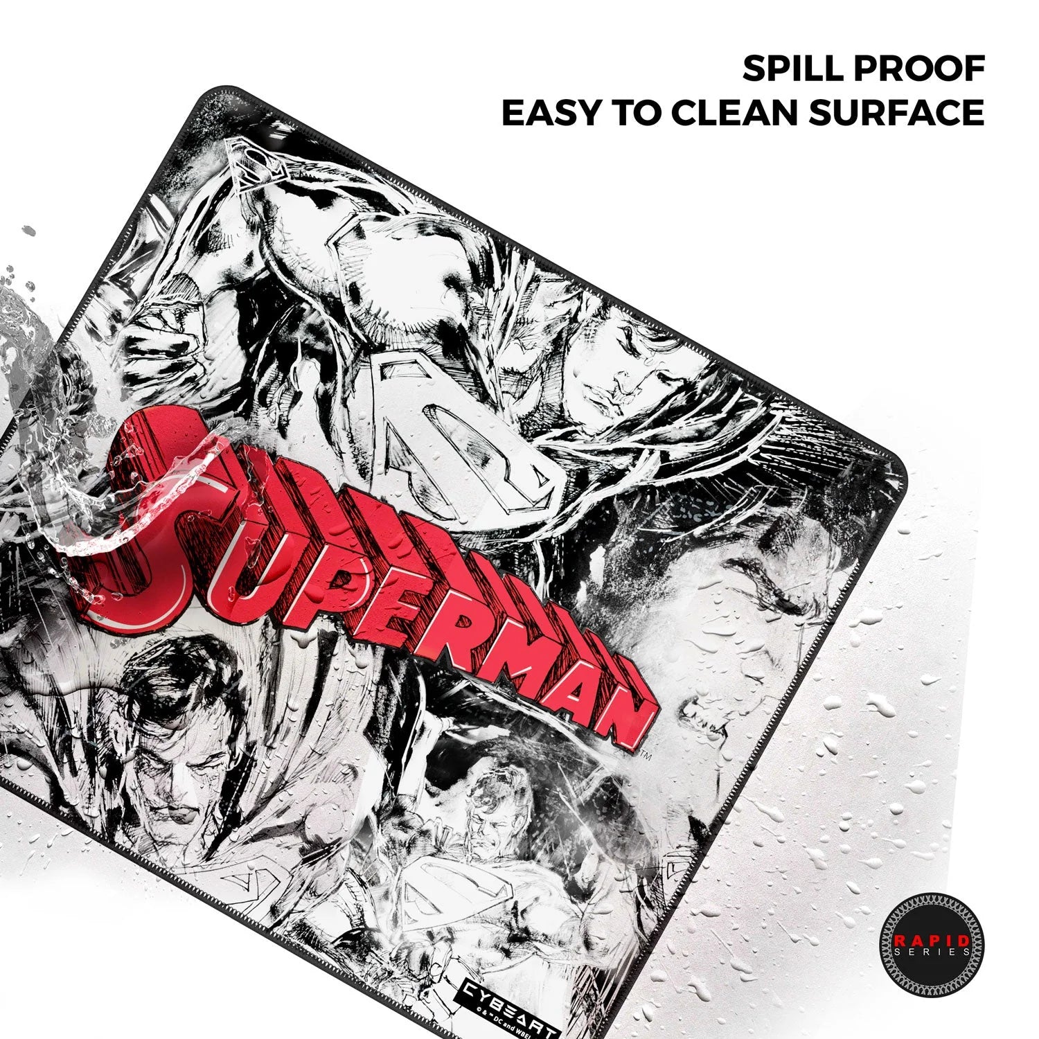 Cybeart Superman Jim Lee Edition Gaming Mouse Pad (Large - 450x400x4mm) Waterproof, Never Slip Base, Stitched Edges, Esports Grade