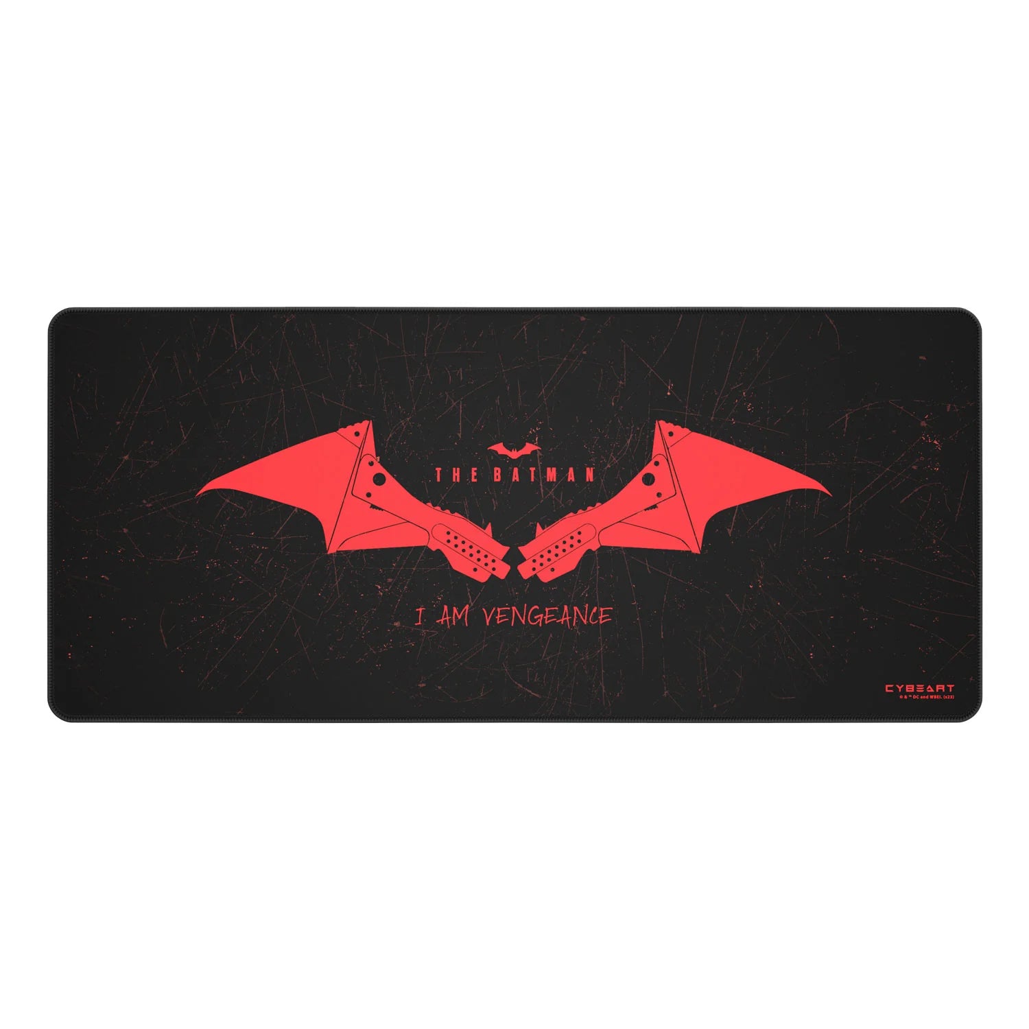 Cybeart The Batman Gaming Desk Mat (XXL - 900x400x4mm) Waterproof, Never Slip Base, Stitched Edges, Esports Grade
