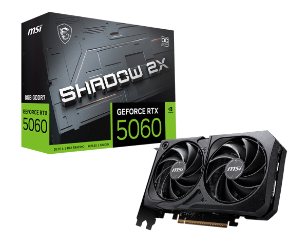 MSI GeForce RTX 5060 8G SHADOW 2X OC Graphics Card