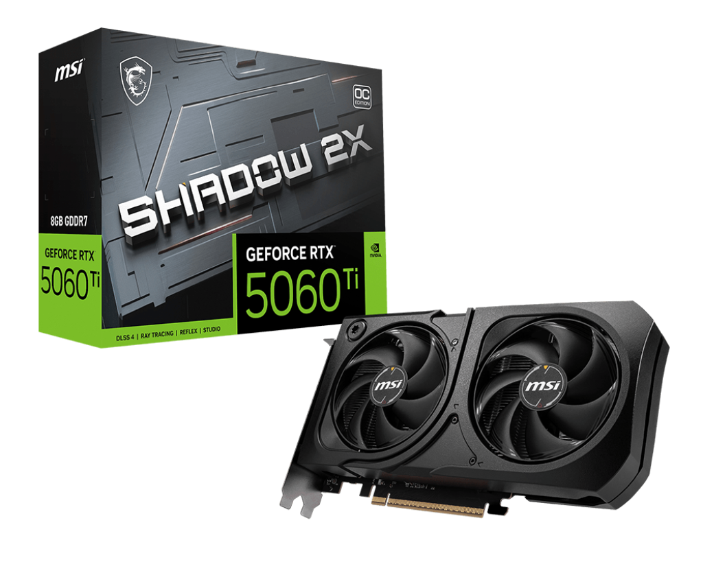 MSI GeForce RTX 5060 Ti 8G SHADOW 2X OC PLUS Graphics Card
