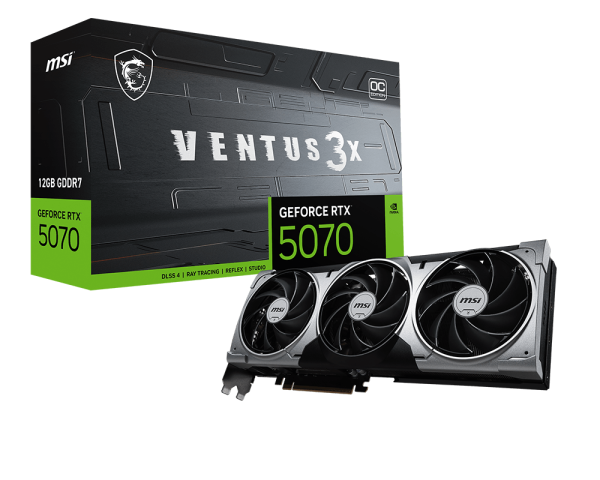 MSI GeForce RTX 5070 12G VENTUS 3X OC GDDR7 Graphics Card - | Buy Online at Shwetha Computers