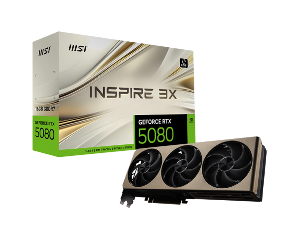 MSI GeForce RTX 5080 16G INSPIRE 3X GDDR7 Graphics Card