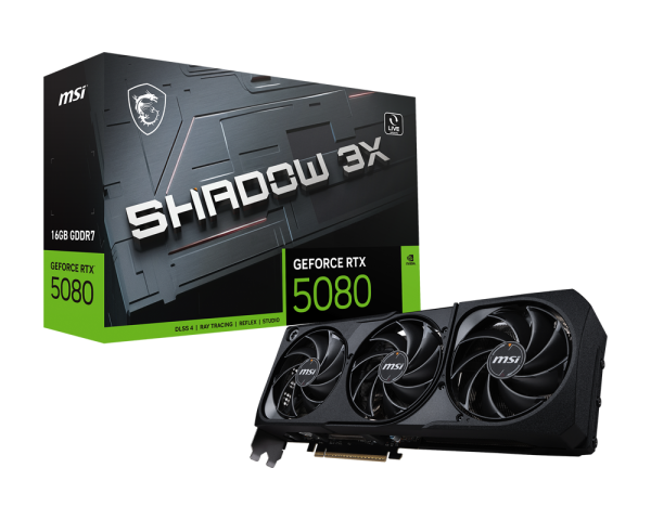 MSI GeForce RTX 5080 16G SHADOW 3X GDDR7 Graphics Card