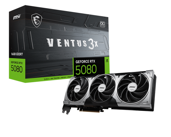 MSI GeForce RTX 5080 16G VENTUS 3X OC GDDR7 Graphics Card