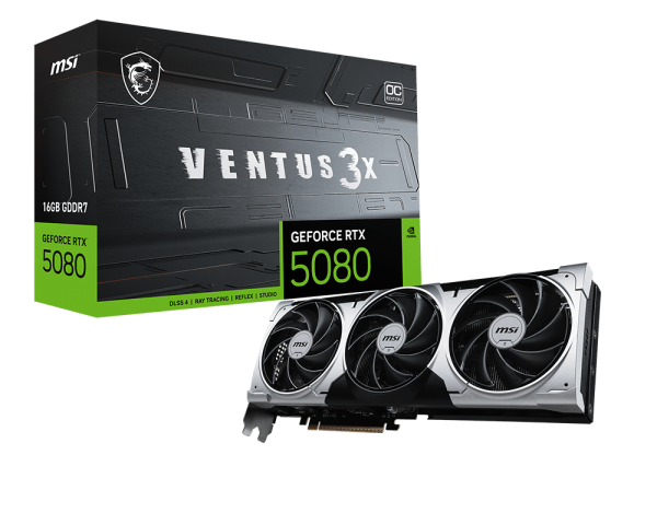 MSI GeForce RTX 5080 16G VENTUS 3X OC PLUS GDDR7 Graphics Card