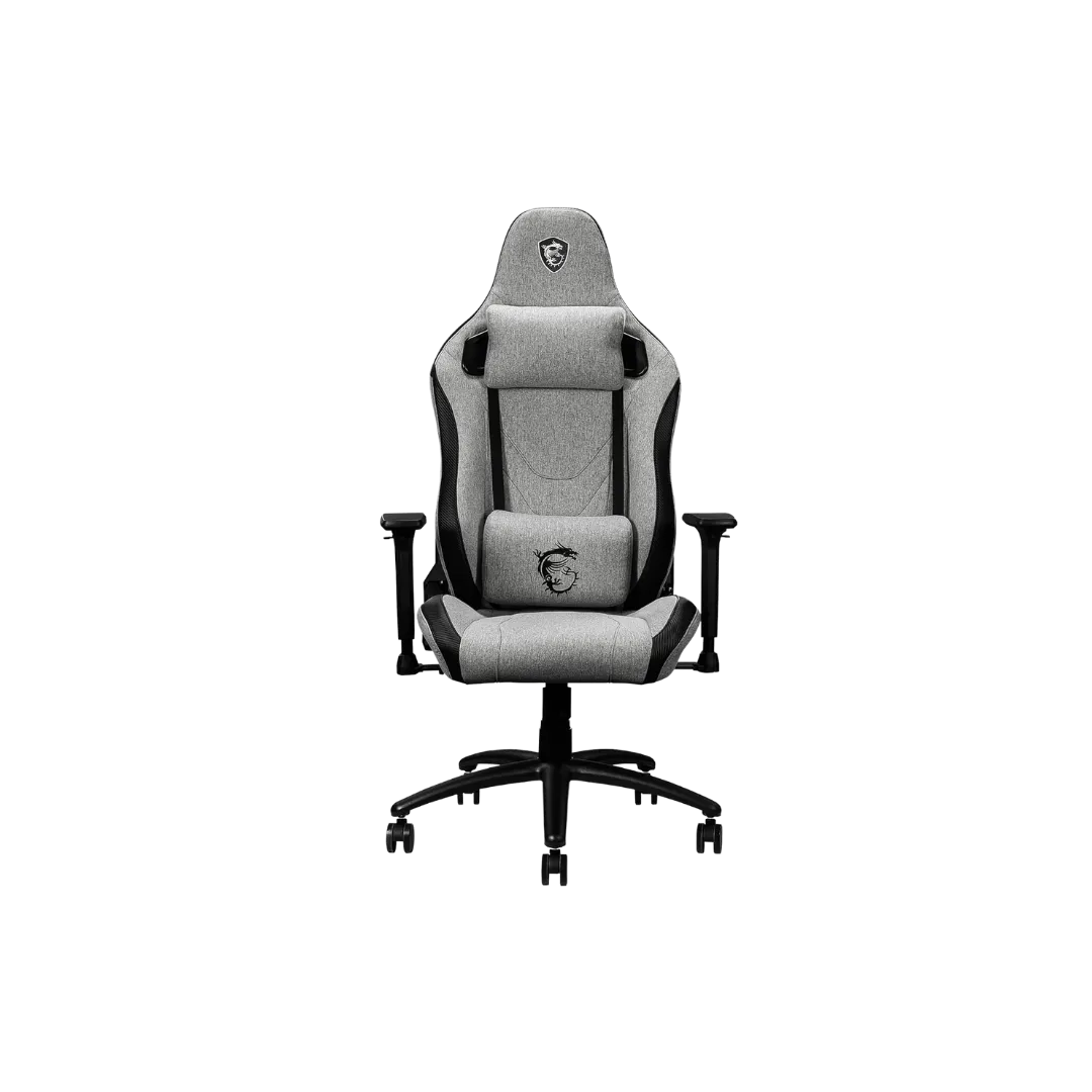 MSI Grey Gaming Chair with Fabric Cover and Steel Base