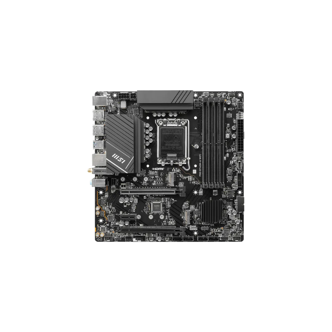 MSI PRO B760M-A WIFI Motherboard - 4 RAM Slots, DDR5, PCIe 4.0