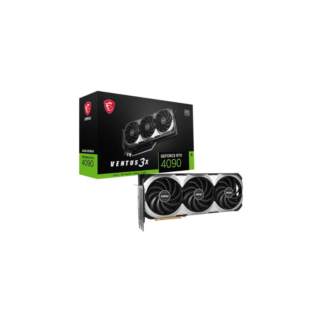 MSI RTX 4090 Ventus 3X E OC Graphics Card - 24GB GDDR6, Triple Fan, Ultimate Gaming Power