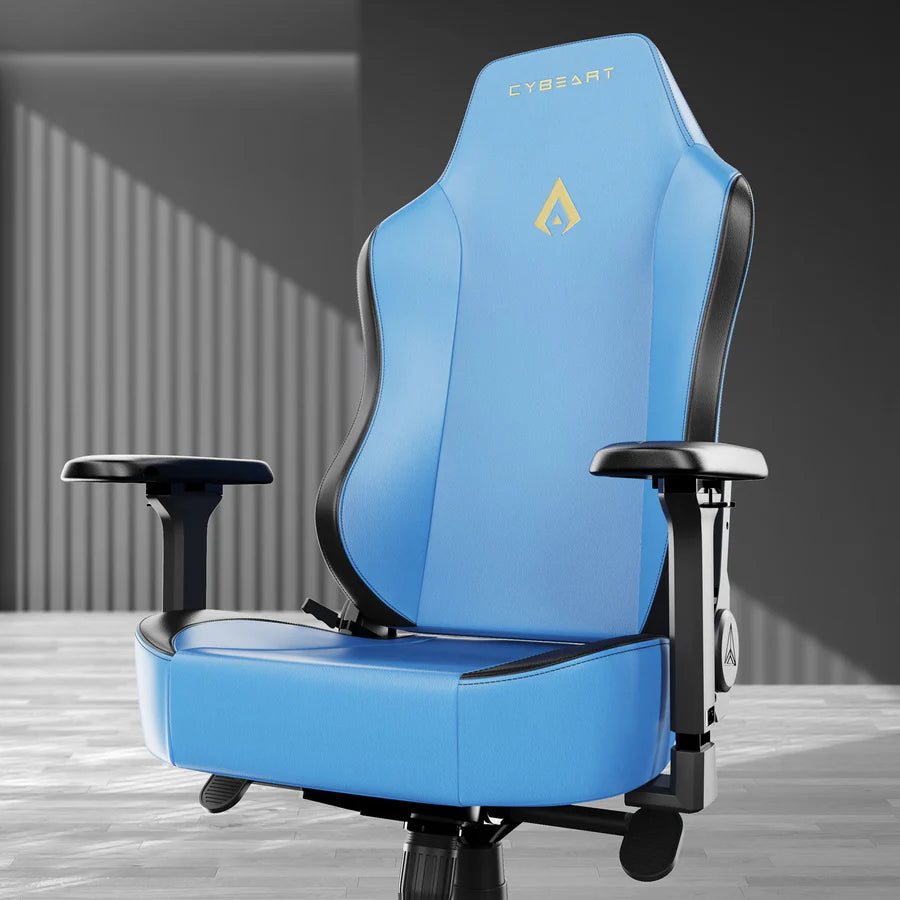 CYBEART Marine (Blue) Gaming Office Chair 4D Armrest Inbuilt Lumbar Support Supreme PU Leather, Ergonomic, Recline & Tilt