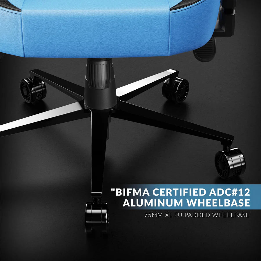CYBEART Marine (Blue) Gaming Office Chair 4D Armrest Inbuilt Lumbar Support Supreme PU Leather, Ergonomic, Recline & Tilt