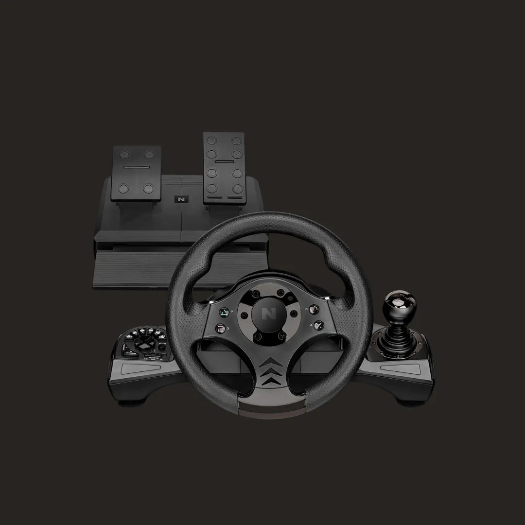 Nitho Drive PRO V16 Gaming Racing Wheel with Shifter and Floor Pedals - Multi-Format Compatibility - Realistic Driving Feedback - High-Quality Construction - Easy-Access Game Controls