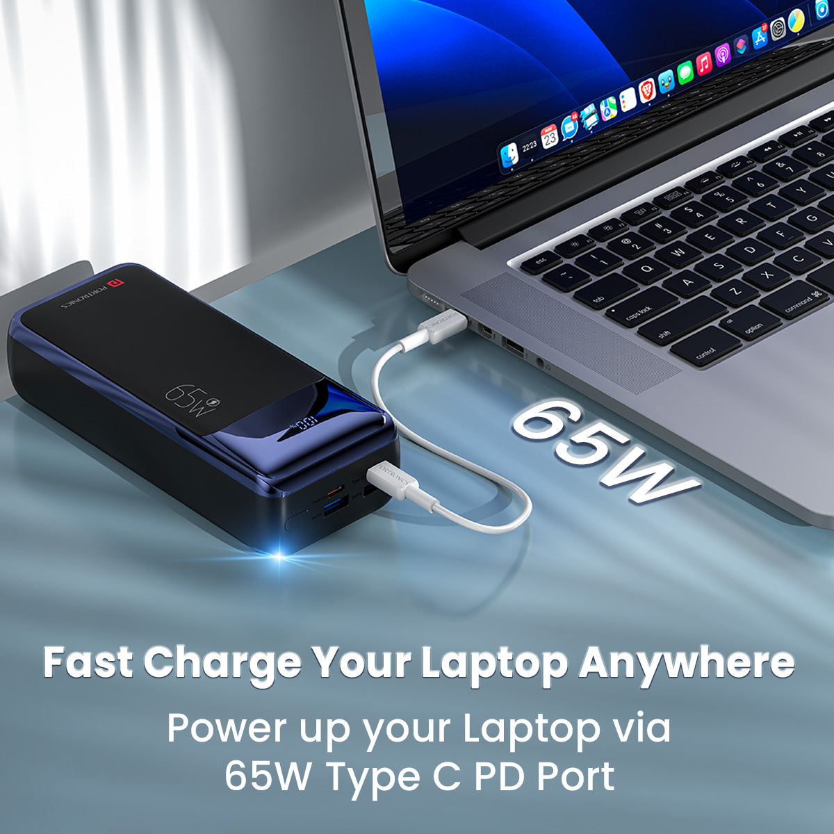 PORTRONICS Ampbox 10K 27 K Powerbank Laptop Charging | 27000mAh capacity | LED Battery Display | Safe & Smart Charging