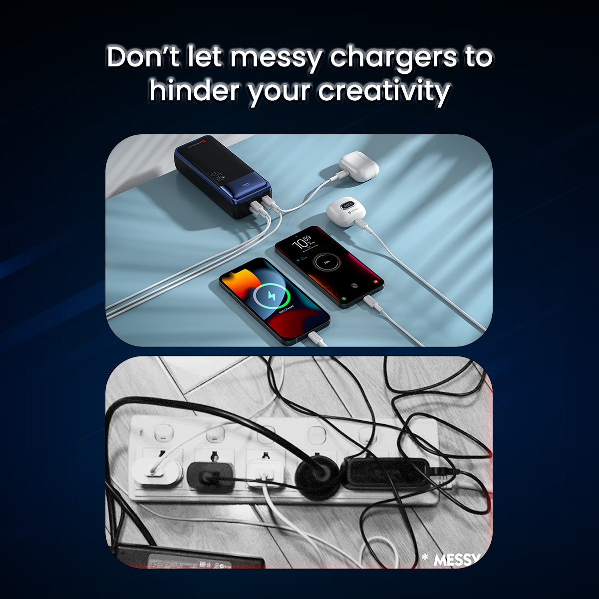 PORTRONICS Ampbox 10K 27 K Powerbank Laptop Charging | 27000mAh capacity | LED Battery Display | Safe & Smart Charging