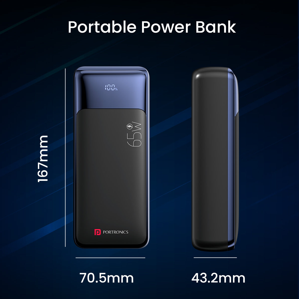 PORTRONICS Ampbox 10K 27 K Powerbank Laptop Charging | 27000mAh capacity | LED Battery Display | Safe & Smart Charging