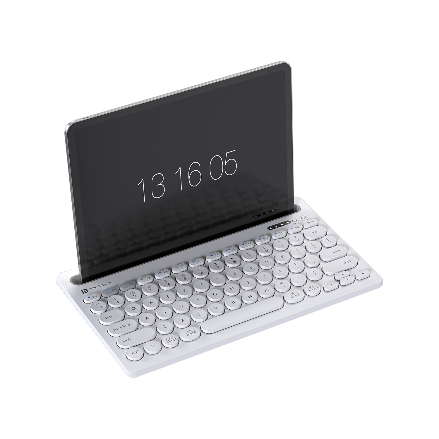 PORTRONICS Bubble Dock Dual Wireless | Rechargeable | Tablet Holder | Multi-Device Pairing