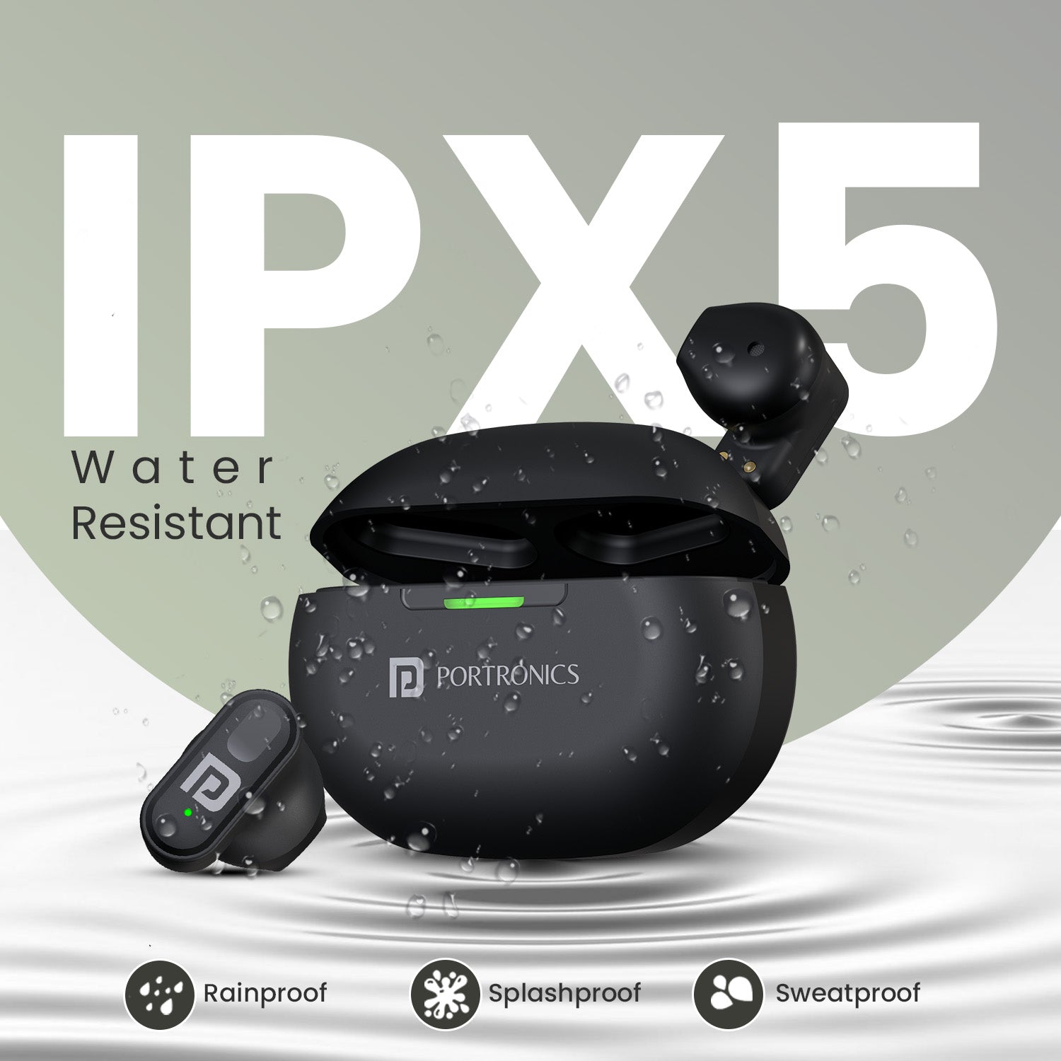 PORTRONICS Harmonics Twins S17 | Ergonomic Light Design | Game/Music Mode |10mm Dynamic Driver | Type C Fast Charging