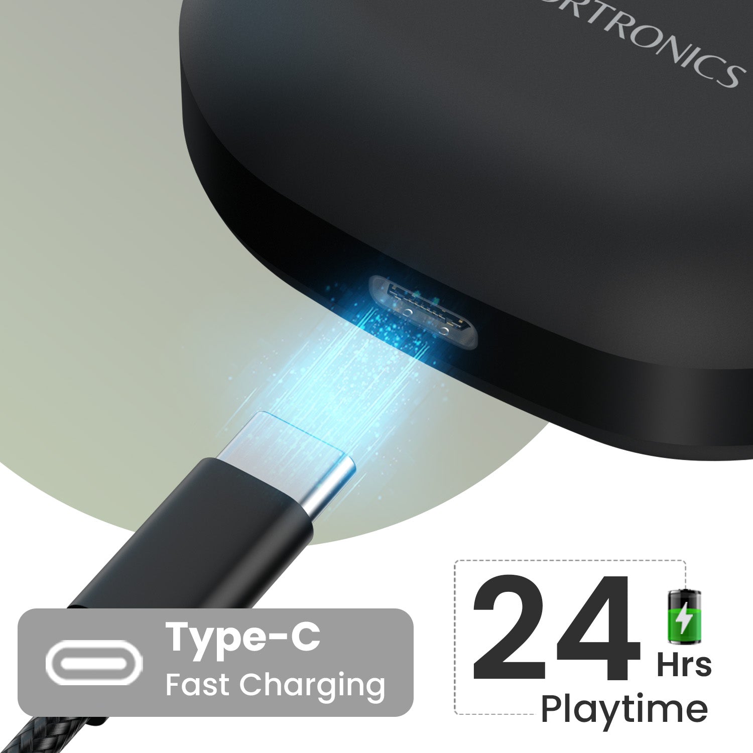 PORTRONICS Harmonics Twins S17 | Ergonomic Light Design | Game/Music Mode |10mm Dynamic Driver | Type C Fast Charging