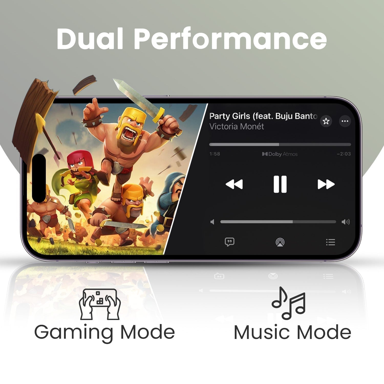 PORTRONICS Harmonics Twins S17 | Ergonomic Light Design | Game/Music Mode |10mm Dynamic Driver | Type C Fast Charging