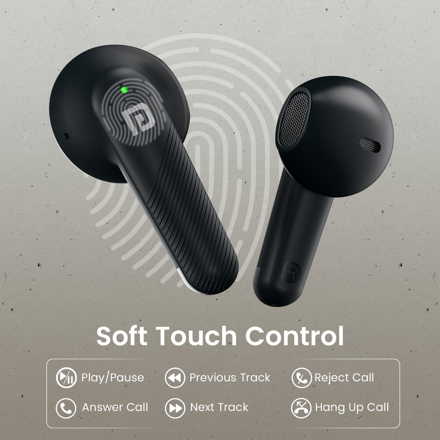 PORTRONICS Harmonics Twins S18 | Game/Music Mode |Crystal Clear Calls | Bluetooth 5.3V | Touch Control - | Buy Online at Shwetha Computers