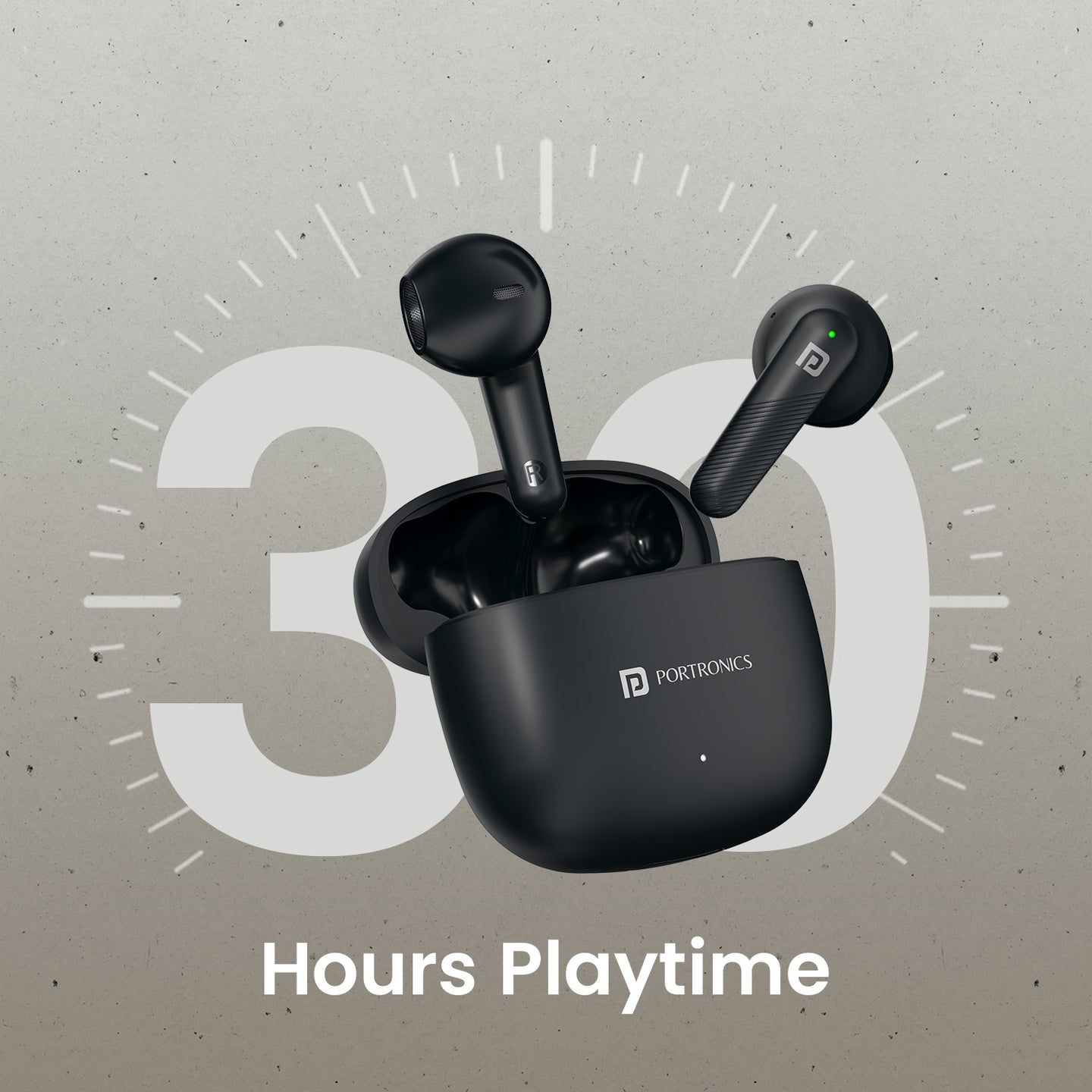 PORTRONICS Harmonics Twins S18 | Game/Music Mode |Crystal Clear Calls | Bluetooth 5.3V | Touch Control