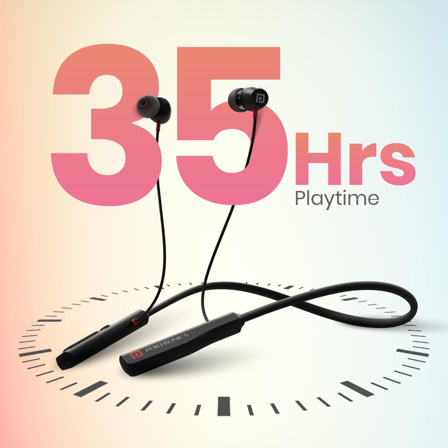 PORTRONICS Harmonics Z11 35 Hour Playtime | 10mm Dynamic Driver | Magnetic Earbuds | Type C Fast Charging - | Buy Online at Shwetha Computers