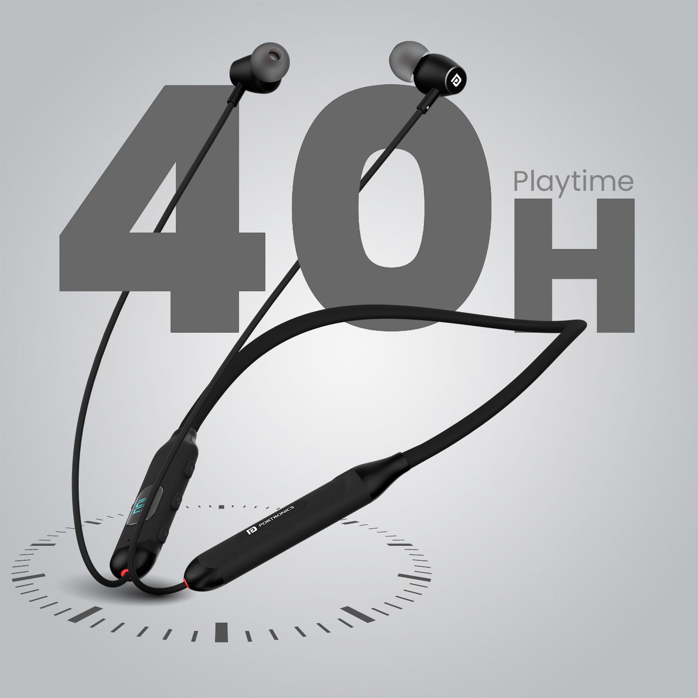 PORTRONICS Harmonics Z8 Wireless Stereo Headset with LED Battery Display | 40 Hour Playtime | Game/Music Mode | Type C Fast Charging - | Buy Online at Shwetha Computers