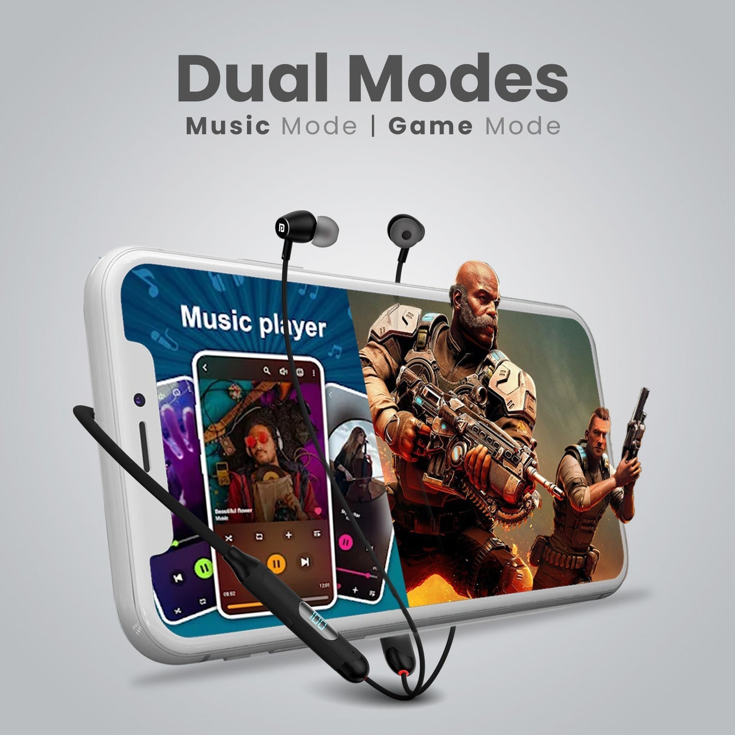 PORTRONICS Harmonics Z8 Wireless Stereo Headset with LED Battery Display | 40 Hour Playtime | Game/Music Mode | Type C Fast Charging - | Buy Online at Shwetha Computers