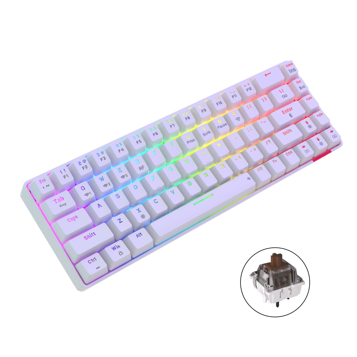 PORTRONICS Hydra 10 Mechanical Wireless Keyboard | Rechargeable | Bluetooth | 2.4 GHz Wireless | Mechanical Switches