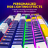 PORTRONICS K2 Keyboard Wired Mechanical Gaming Keyboard | Red Linear Switches | Dynamic Lighting Effects | 5m Long Cable | Anti-Ghosting Keys