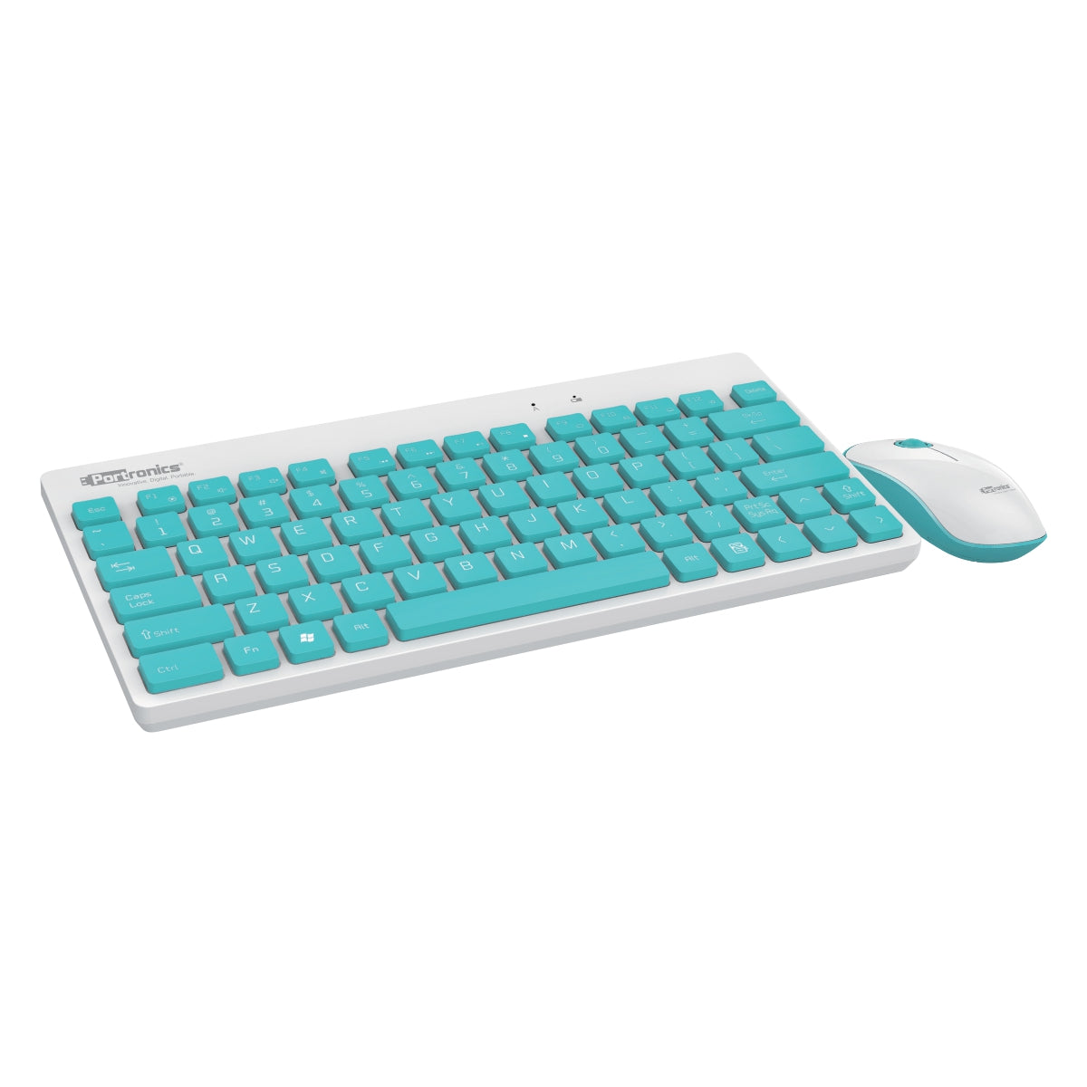 PORTRONICS Key 2 Combo Multimedia Wireless Keyboard & Mouse 2.4 GHz Wireless | Tenkeyless Size | Single USB Receiver | High-Precision Mouse