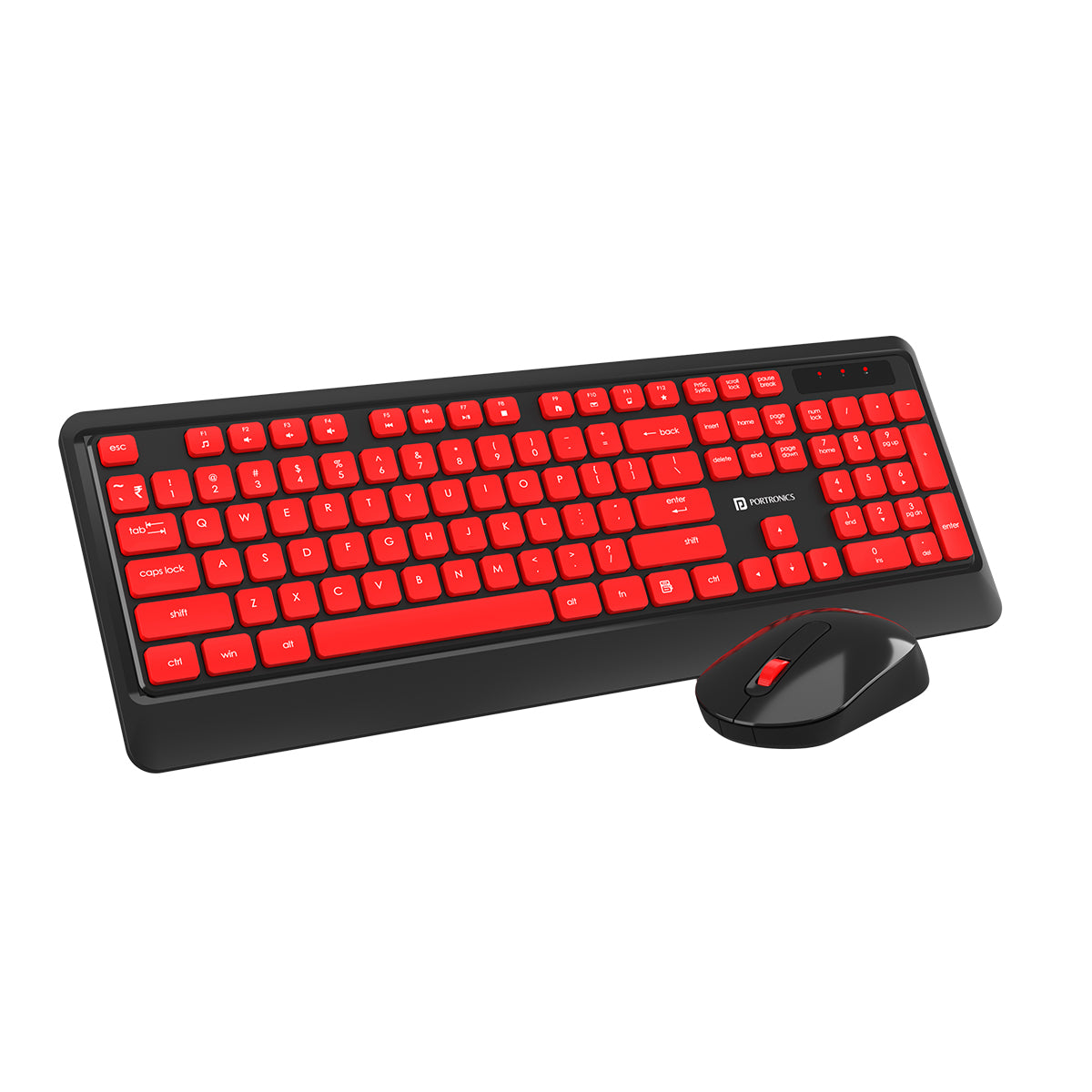 PORTRONICS Key 5 Combo Wireless Keyboard & Mouse 2.4 GHz Wireless | Adjustable DPI Mouse | Full-Layout Keyboard | Single USB Receiver