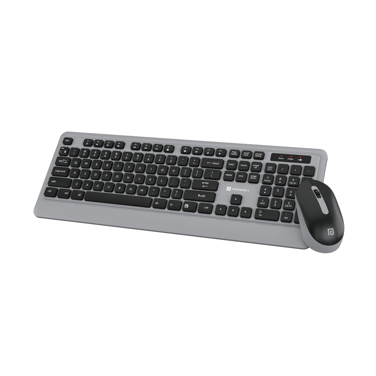 PORTRONICS Key 5 Combo Wireless Keyboard & Mouse 2.4 GHz Wireless | Adjustable DPI Mouse | Full-Layout Keyboard | Single USB Receiver