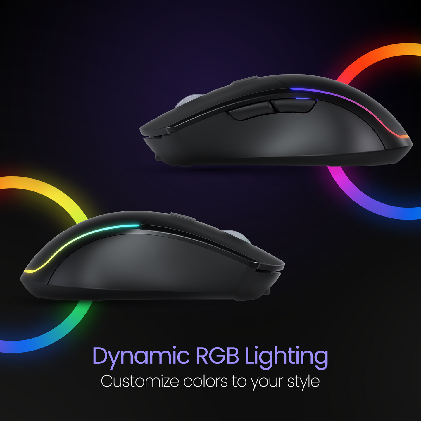 PORTRONICS Toad One Wireless Optical Mouse Adjustable DPI resolution | Type-C charging | 2.4 GHz operating speed | Auto Power Saving