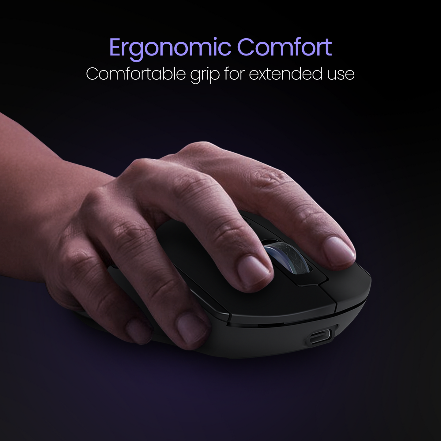 PORTRONICS Toad One Wireless Optical Mouse Adjustable DPI resolution | Type-C charging | 2.4 GHz operating speed | Auto Power Saving