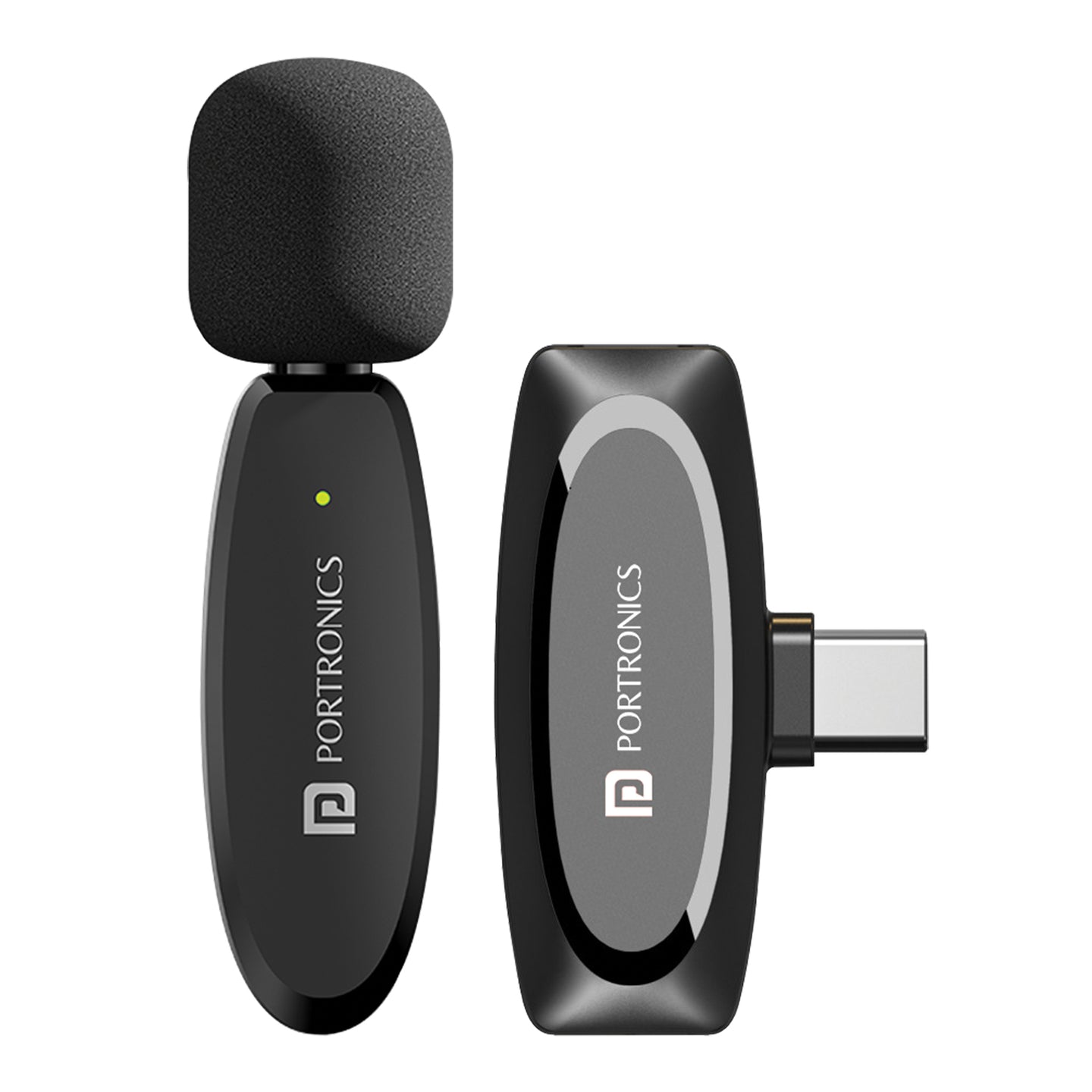 Portronics Dash 7 Type C Lapel Wireless Mic | Plug & Play | Noise Cancellation | Portable & Light