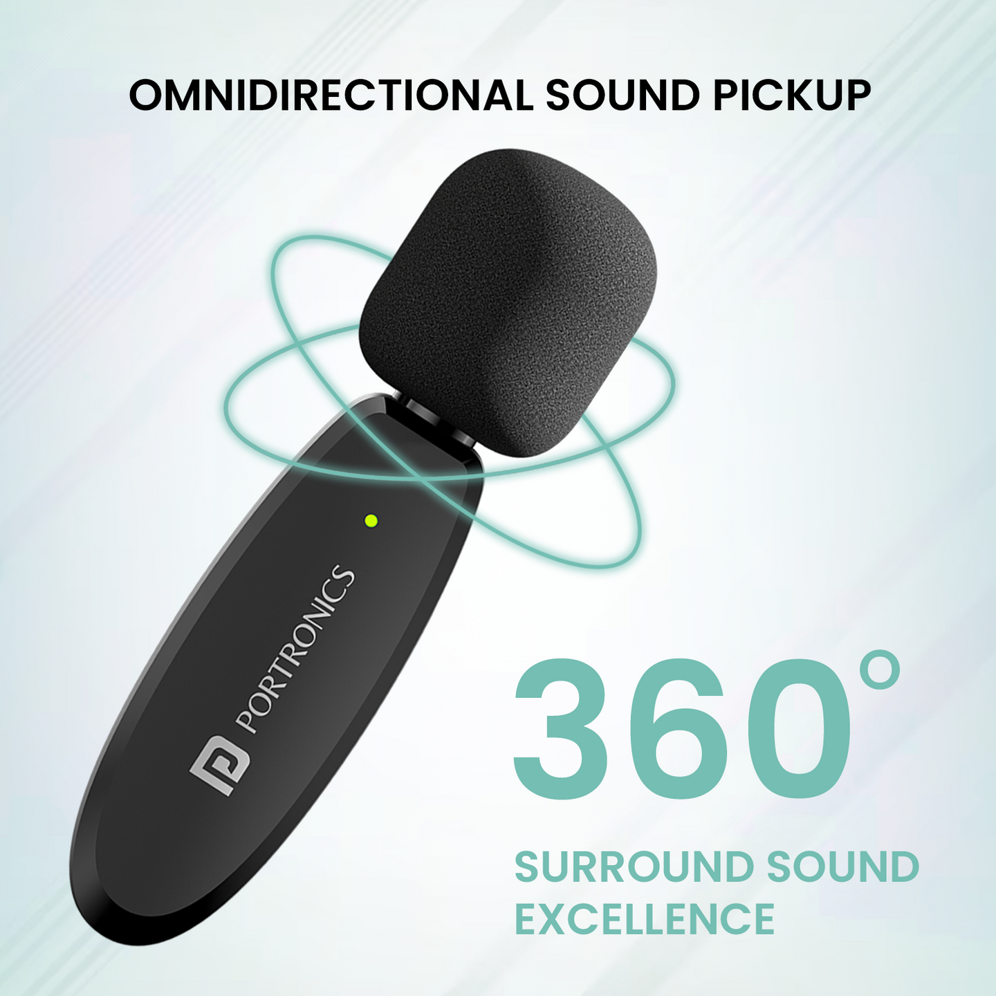 Portronics Dash 7 Type C Lapel Wireless Mic | Plug & Play | Noise Cancellation | Portable & Light