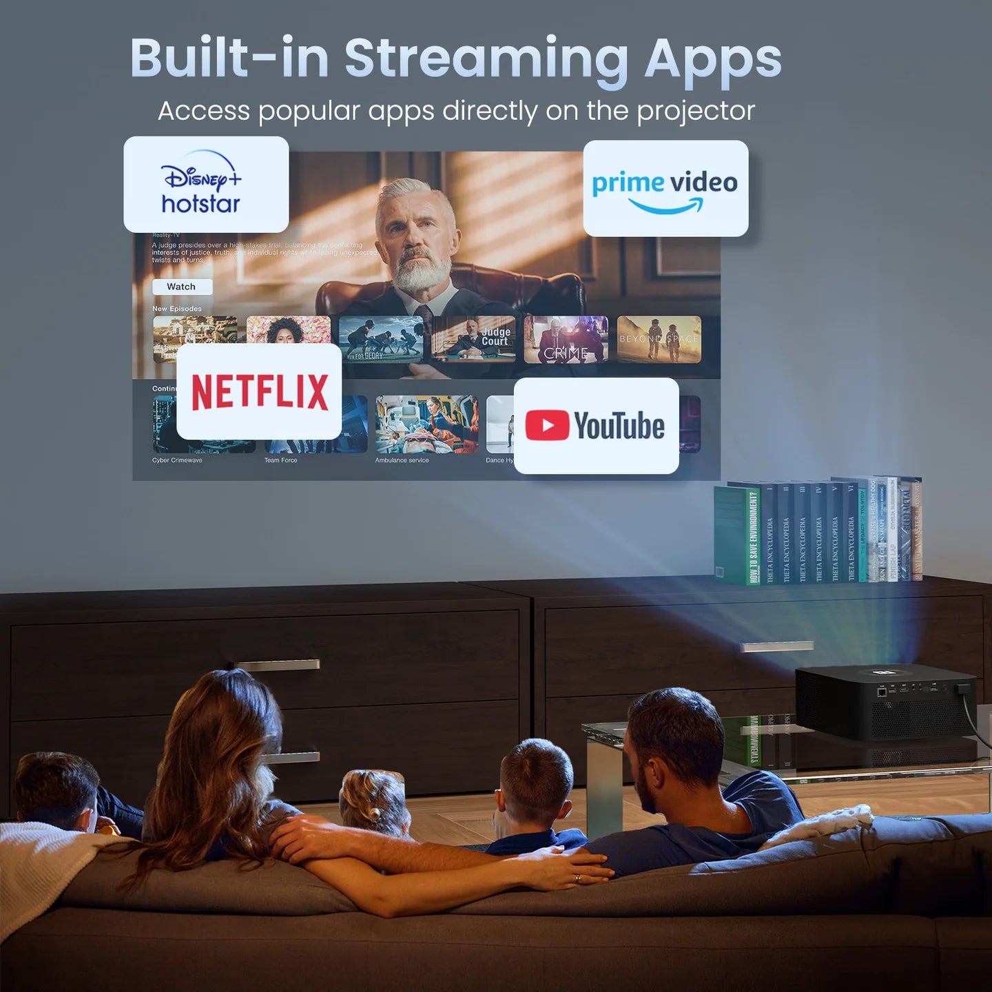 PORTRONICS Beem 510 5300 Lumens Smart LED Projector | Mic-Enabled Remote | Dolby Audio | 1080p FHD Native | 4K UHD Support - | Buy Online at Shwetha Computers