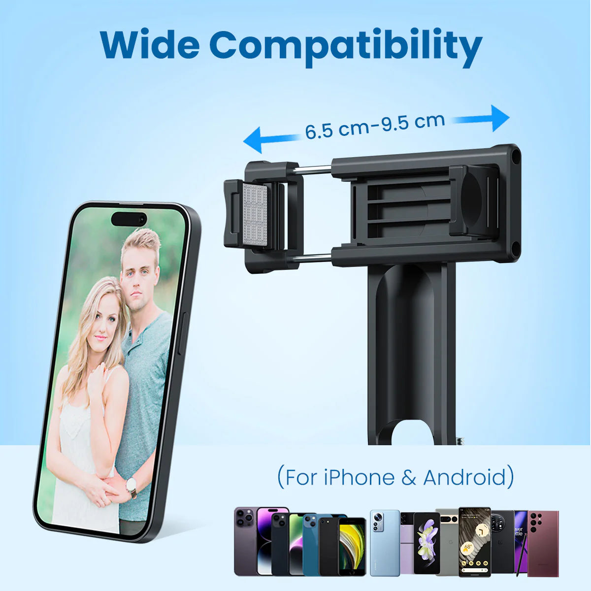 PORTRONICS Lumistick 2 Smart Selfie Stick with Adjustable 4 Legs | Bluetooth Remote Control | 360° Angular Adjustment