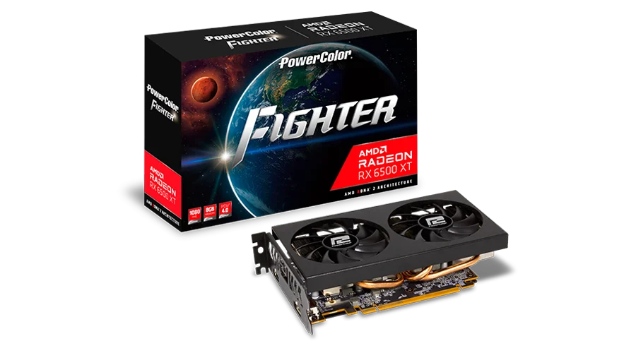 PowerColor Fighter AMD Radeon RX 6500 XT 8GB GDDR6 Graphics Card