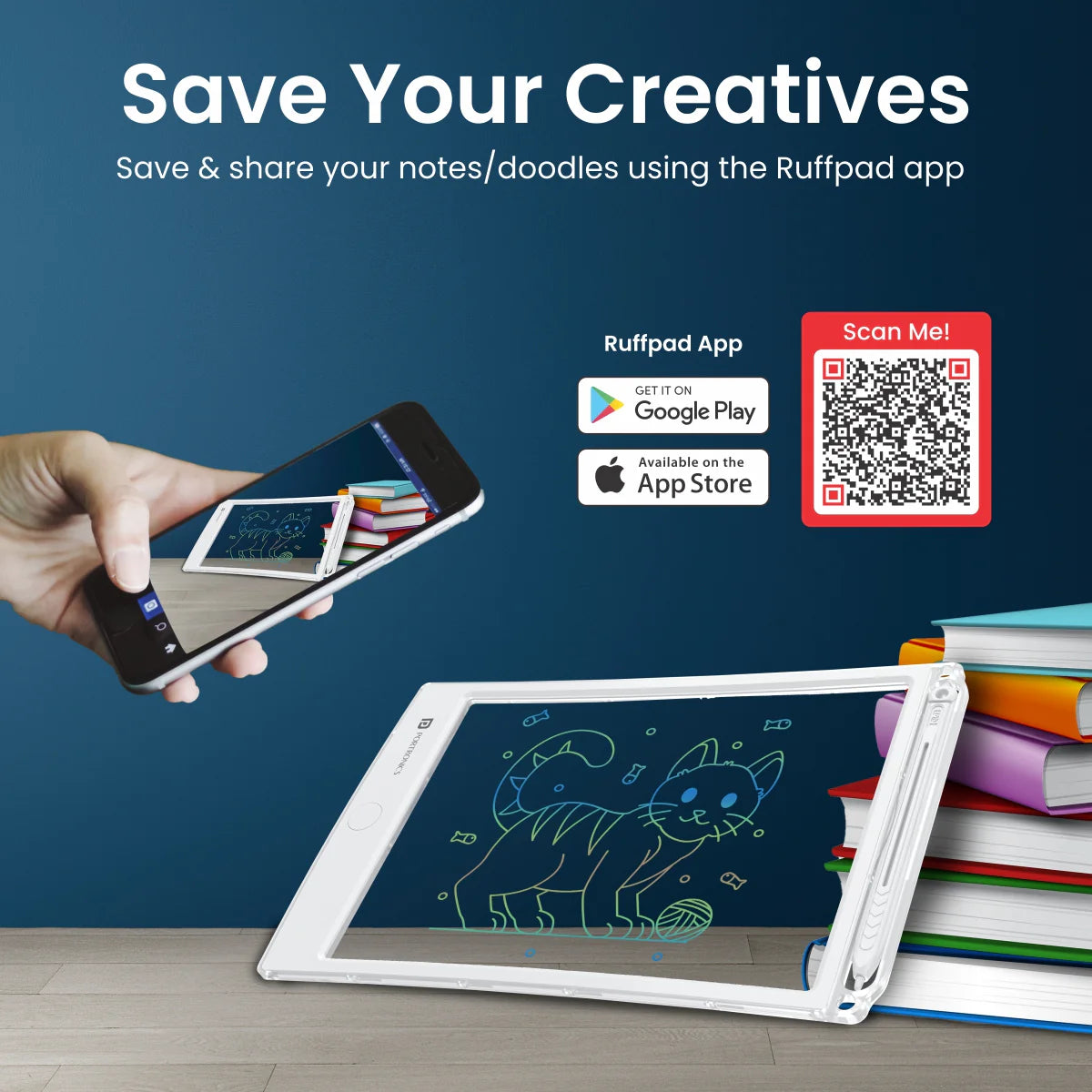 PORTRONICS Ruffpad One Transparent Multicolor LCD Writing pad | Multicolor LCD | 8.5 Inches Screen | Transparent LCD | Smart Lock - | Buy Online at Shwetha Computers