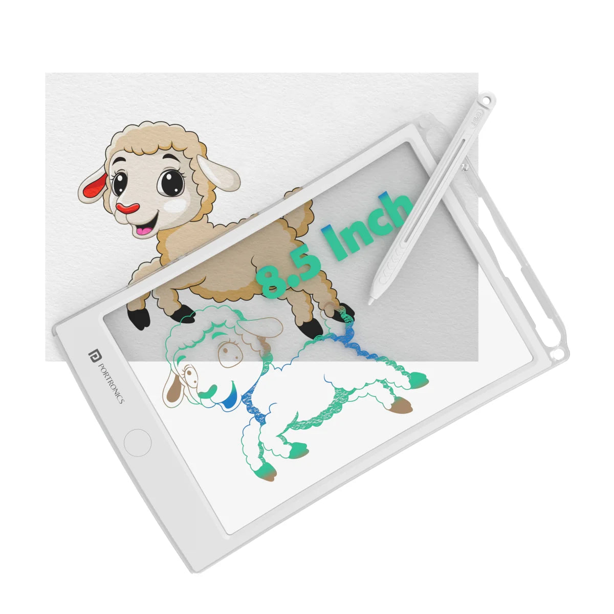 PORTRONICS Ruffpad One Transparent Multicolor LCD Writing pad | Multicolor LCD | 8.5 Inches Screen | Transparent LCD | Smart Lock - | Buy Online at Shwetha Computers