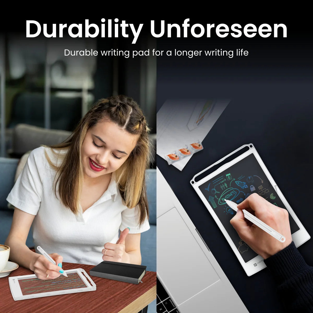 PORTRONICS Ruffpad One Transparent Multicolor LCD Writing pad | Multicolor LCD | 8.5 Inches Screen | Transparent LCD | Smart Lock - | Buy Online at Shwetha Computers