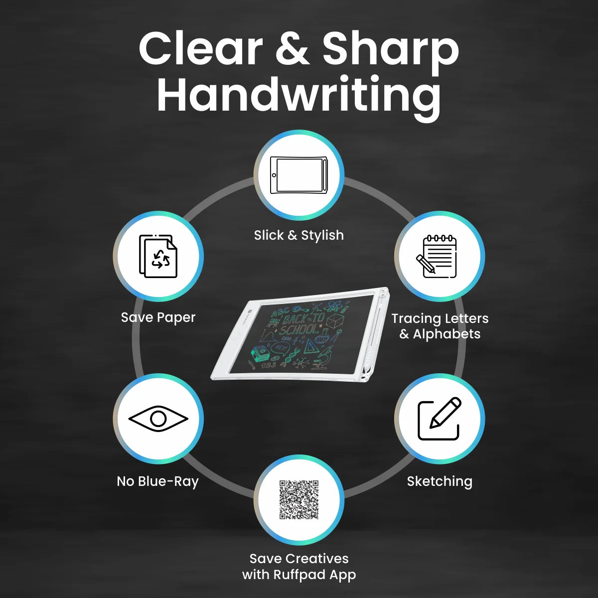 PORTRONICS Ruffpad One Transparent Multicolor LCD Writing pad | Multicolor LCD | 8.5 Inches Screen | Transparent LCD | Smart Lock - | Buy Online at Shwetha Computers