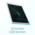 PORTRONICS Ruffpad 12 Re Writable LCD Pad | Green LCD | One-Press Erase | 12 Inches Screen | Erase Lock Switch