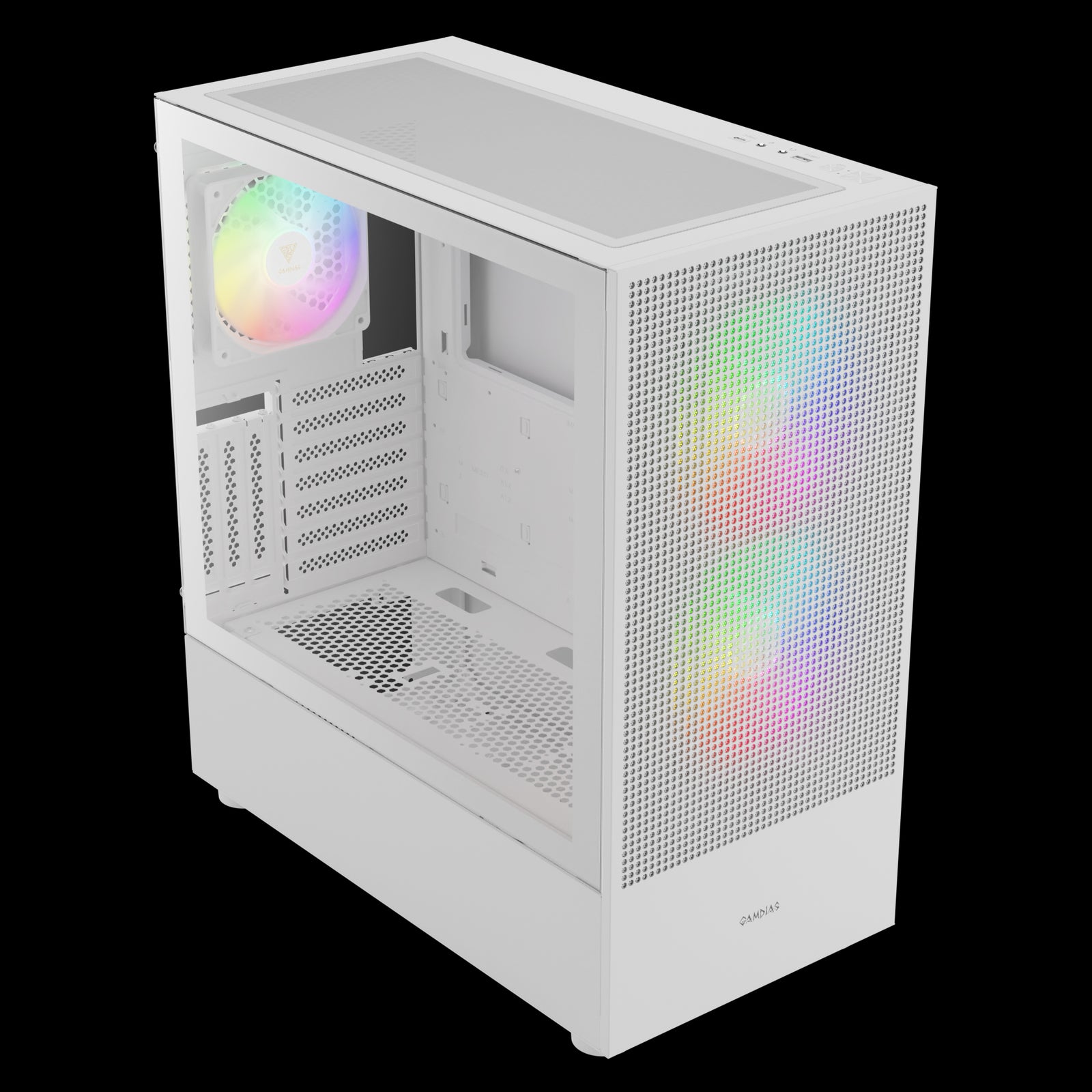 GAMDIAS TALOS E3 Mesh Elite WH White Mid Tower Case with ARGB PWM Fans
