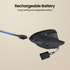 PORTRONICS Toad Mino Mini Wireless Mouse | Rechargeable | Bluetooth & 2.4 GHz | Ultra-Compact Size | Multi-Device Pairing