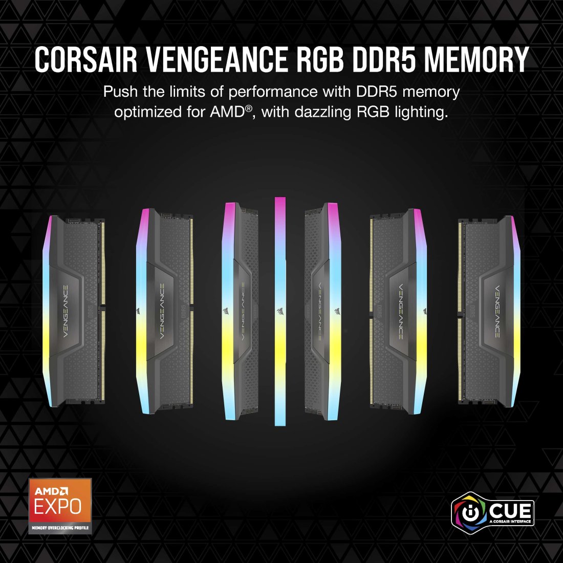 Corsair Vengeance RGB 64GB (32GBX2) DDR5 6000MHz - Black