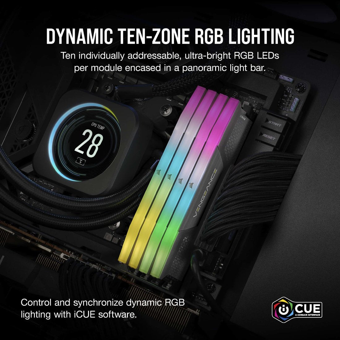 Corsair Vengeance RGB 64GB (32GBX2) DDR5 6000MHz - Black