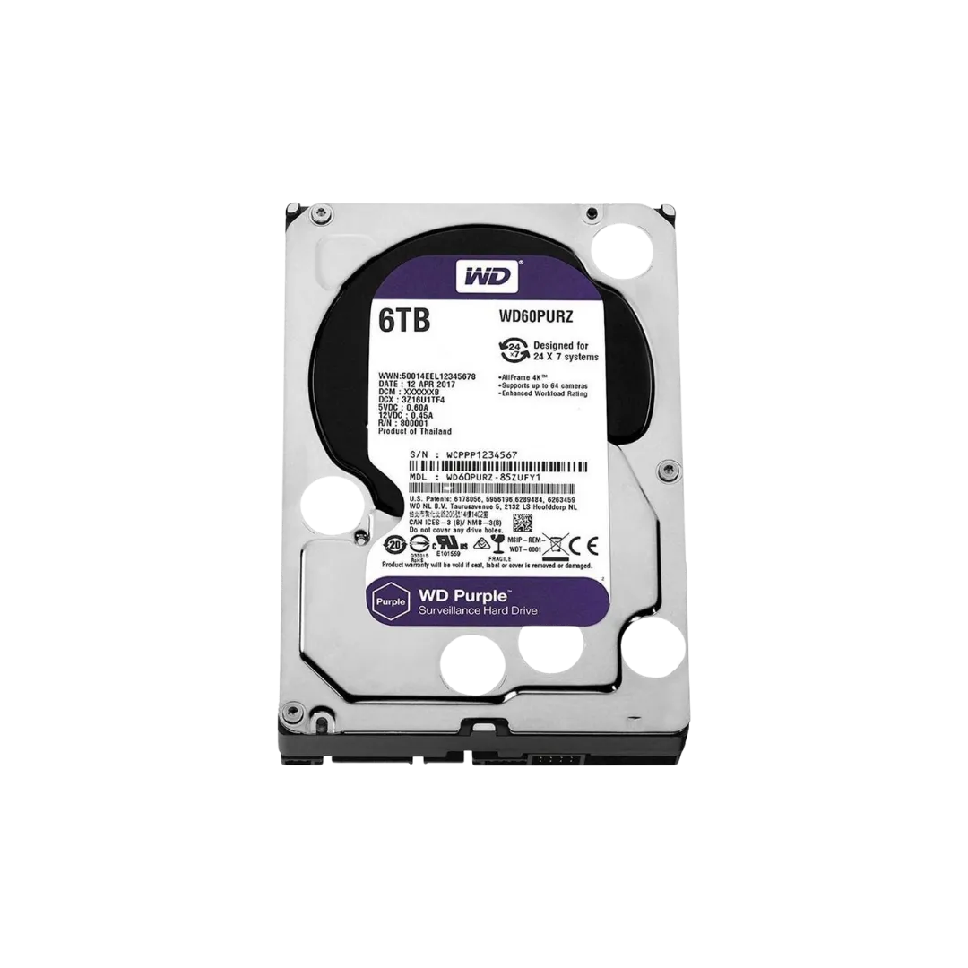 WD 6TB Purple Surveillance Hard Drive 5400 RPM