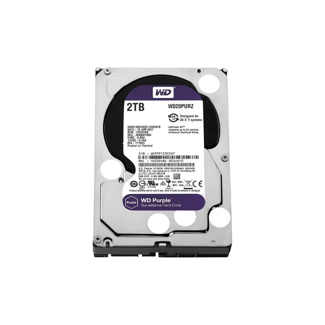 Western Digital WD Purple 2TB Surveillance HDD 5400 RPM 64MB Cache